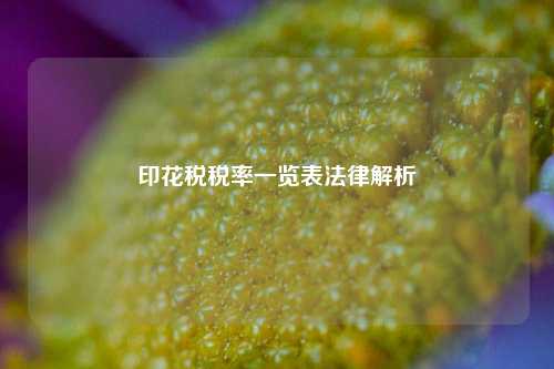 印花税税率一览表法律解析